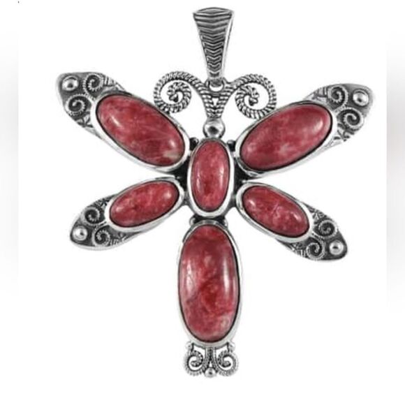 Norwegian Thulite Dragonfly Pendant - Picture 8 of 9